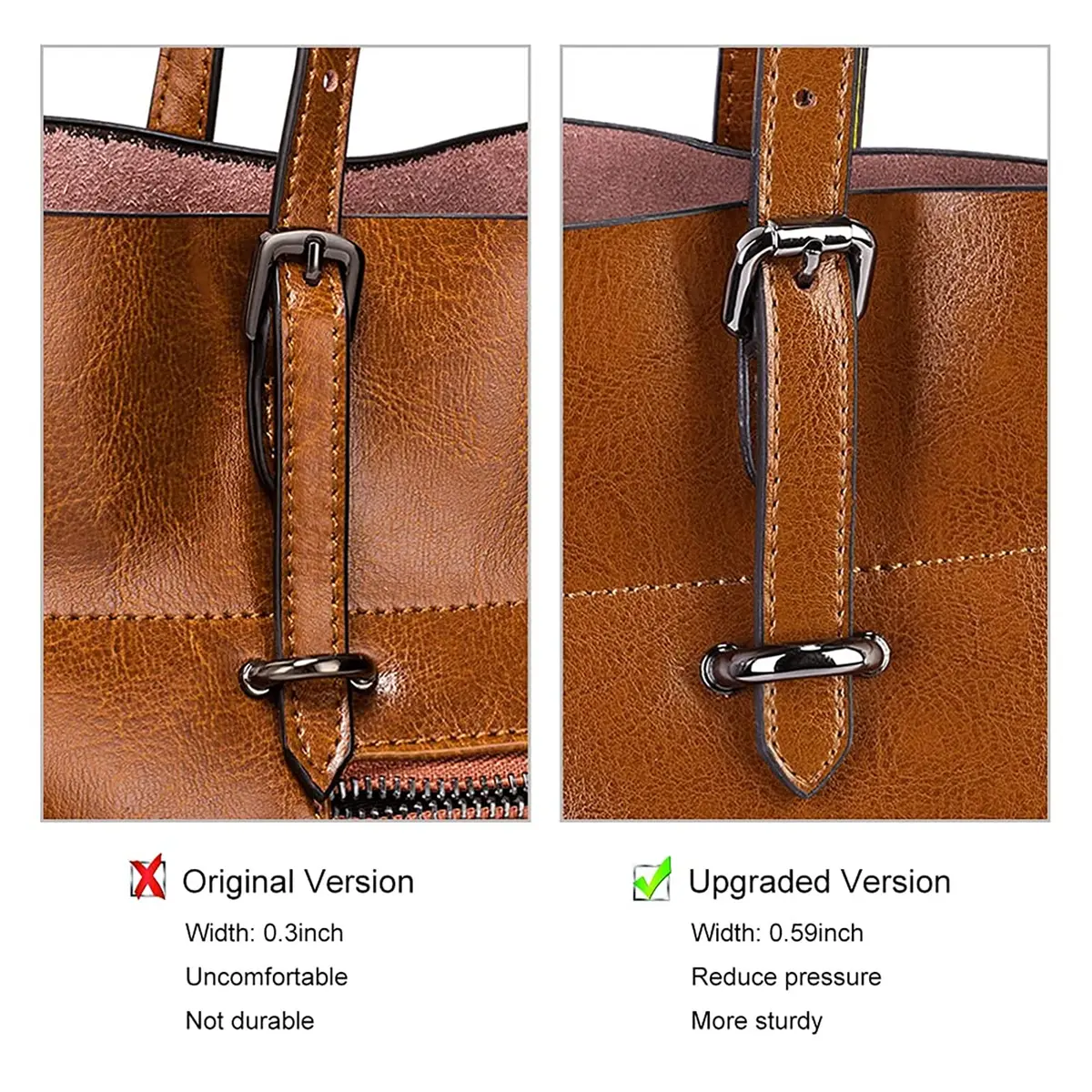 S-ZONE Vintage Genuine Leather Tote Shoulder Bag Large Capacity | Elegant & Durable - view 3