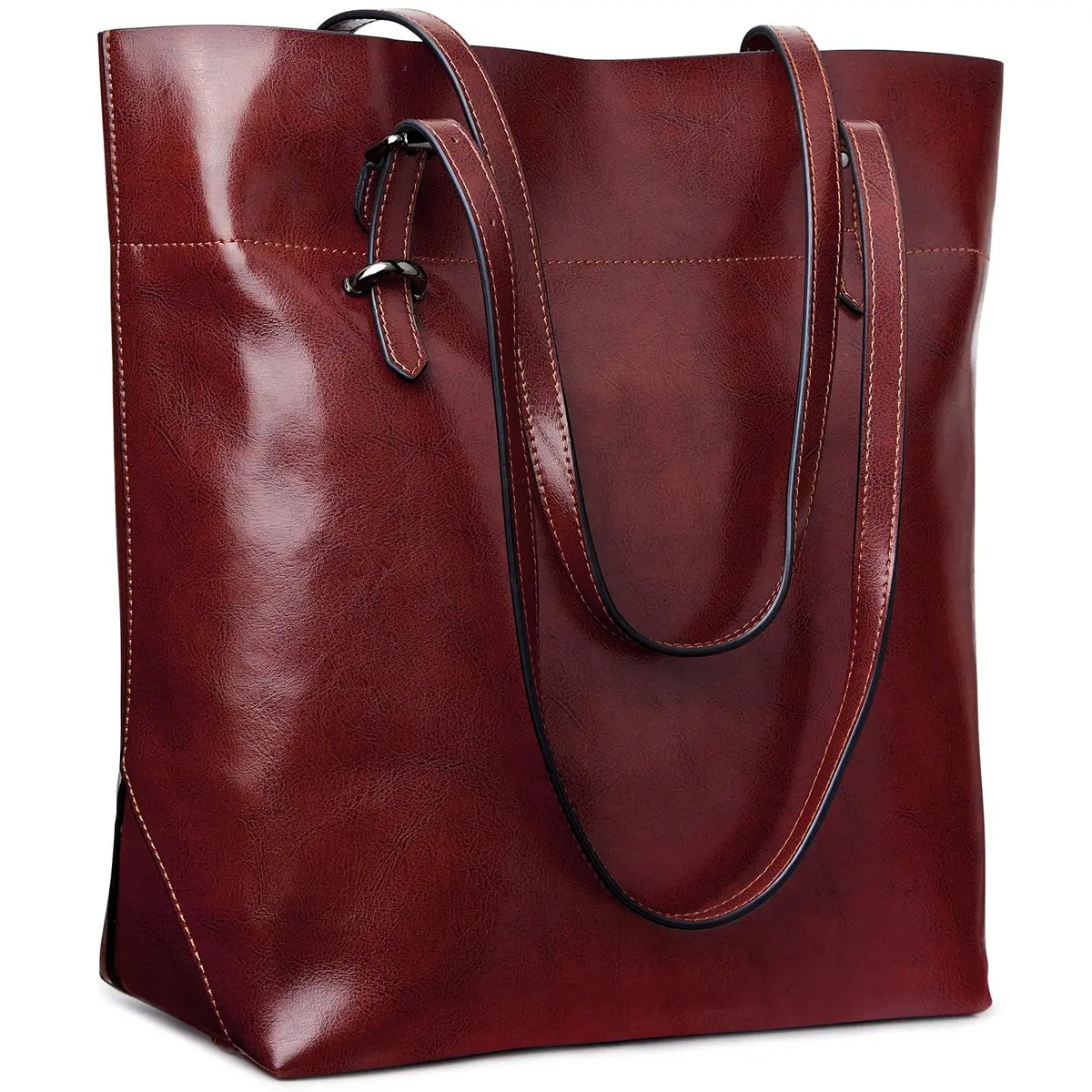 S-ZONE Vintage Genuine Leather Tote Shoulder Bag Large Capacity | Elegant & Durable - main product image