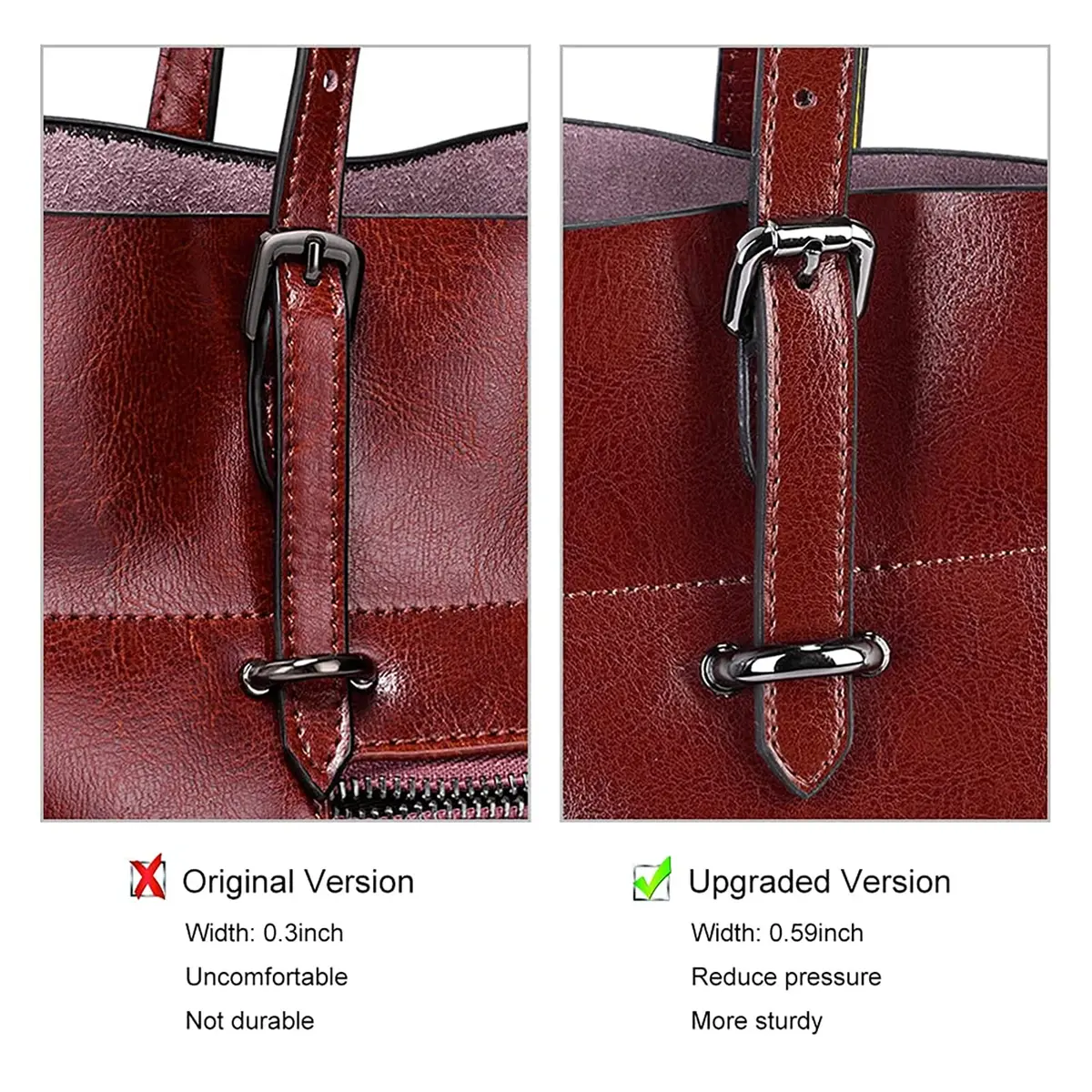 S-ZONE Vintage Genuine Leather Tote Shoulder Bag Large Capacity | Elegant & Durable - view 3