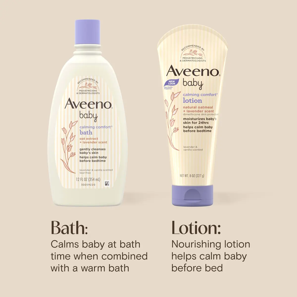 Aveeno Baby Calming Comfort Bath & Lotion Set, 2 Items | Soothing Lavender & Vanilla for Sensitive, Dry Skin - view 5