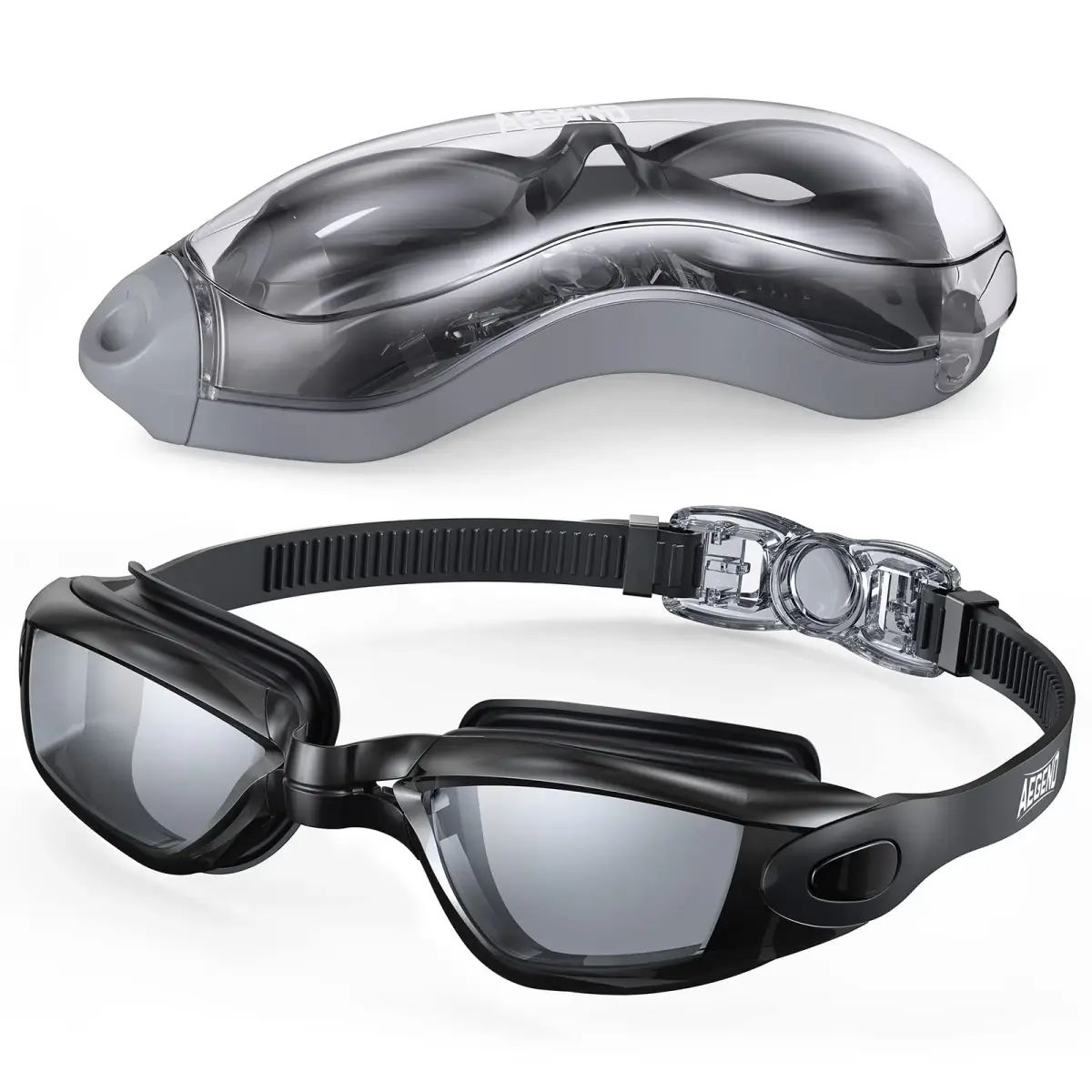 Aegend Swim Goggles, No Leaking Full Protection Adult Youth | Anti-Fog UV Protection - main product image