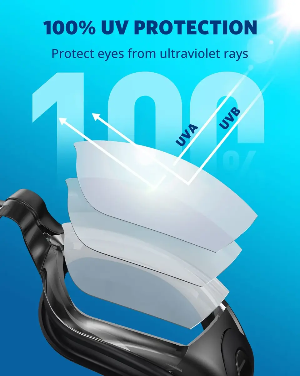 Aegend Swim Goggles, No Leaking Full Protection Adult Youth | Anti-Fog UV Protection - view 3