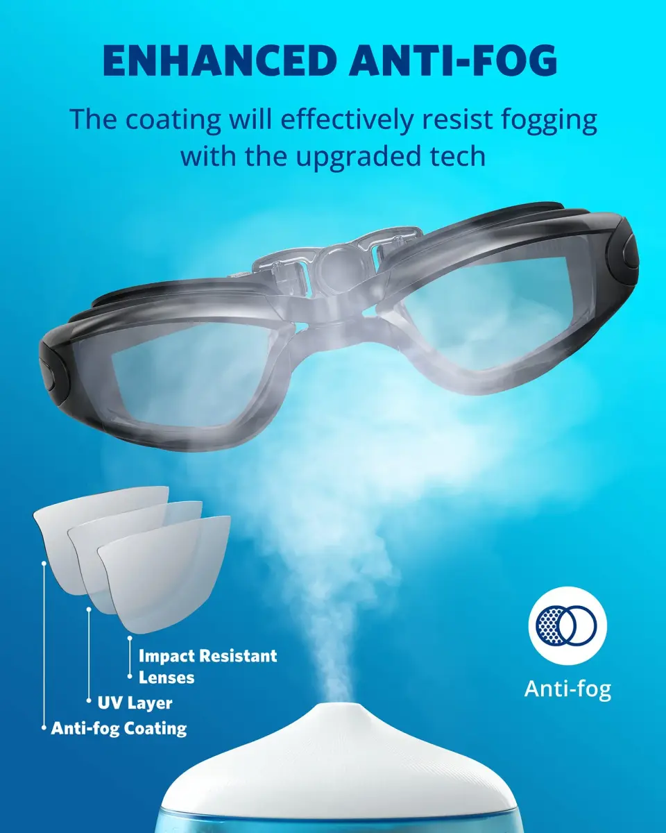 Aegend Swim Goggles, No Leaking Full Protection Adult Youth | Anti-Fog UV Protection - view 4