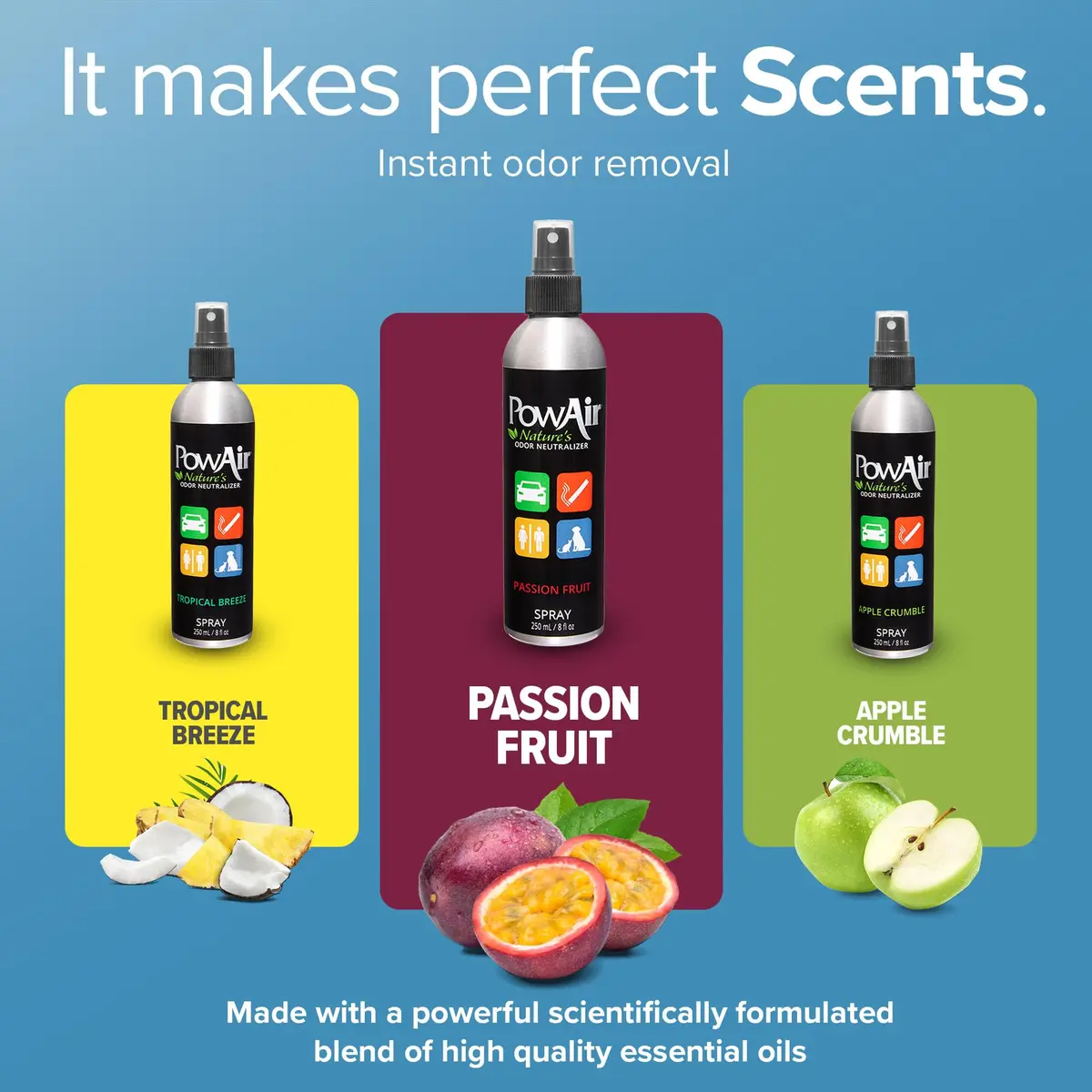 PowAir Spray Passion Fruit Odor Neutralizer 8 oz | Fast Acting, Essential Oil-Based Freshness - view 4
