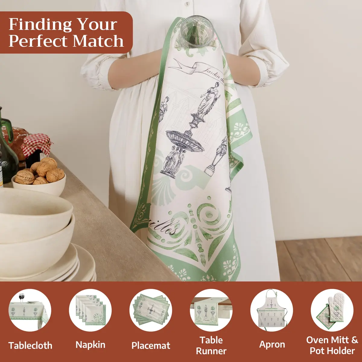 Maison d' Hermine Kitchen Towels Set of 2 | 100% Cotton, 27.50" x 20" | European Design - view 4