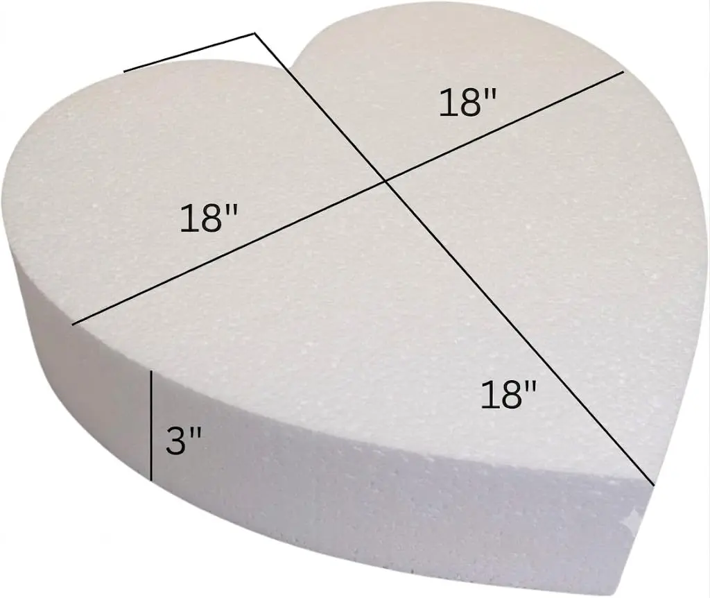 Oasis Supply Heart-Shaped Cake Dummy 18" | Practice & Display Cake Prop - view 7