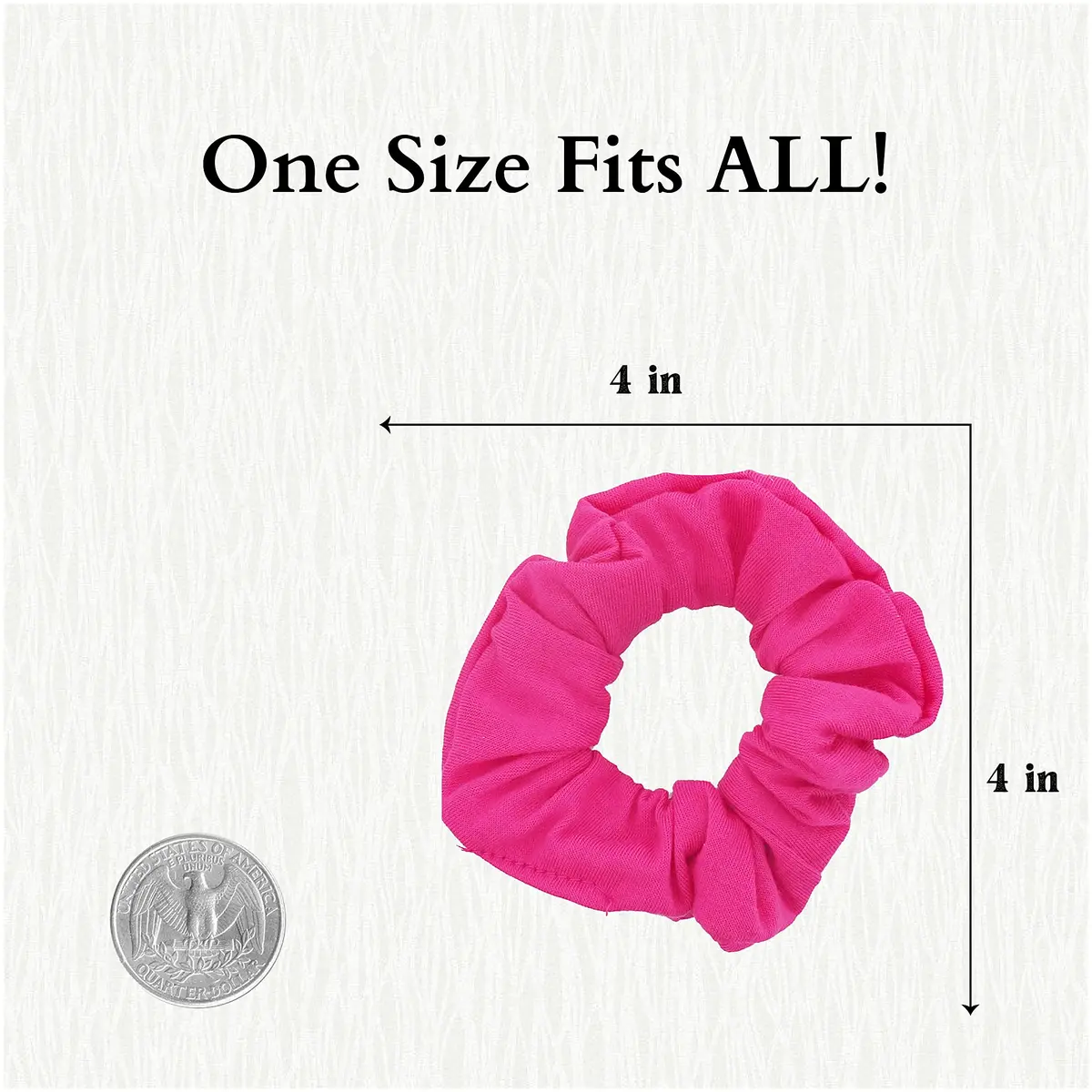 Motique Accessories Solid Scrunchies for Women, Set of 2, Hot Pink | No-Crease, Gentle Hold for All Hair Types - view 5
