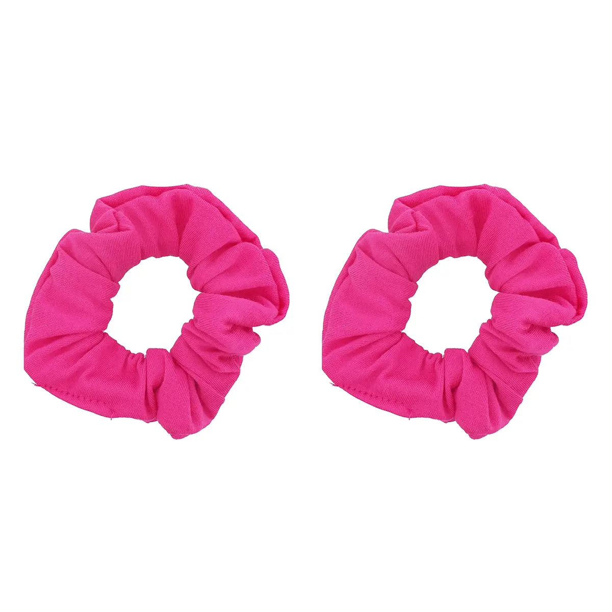 Motique Accessories Solid Scrunchies for Women, Set of 2, Hot Pink | No-Crease, Gentle Hold for All Hair Types - main product image