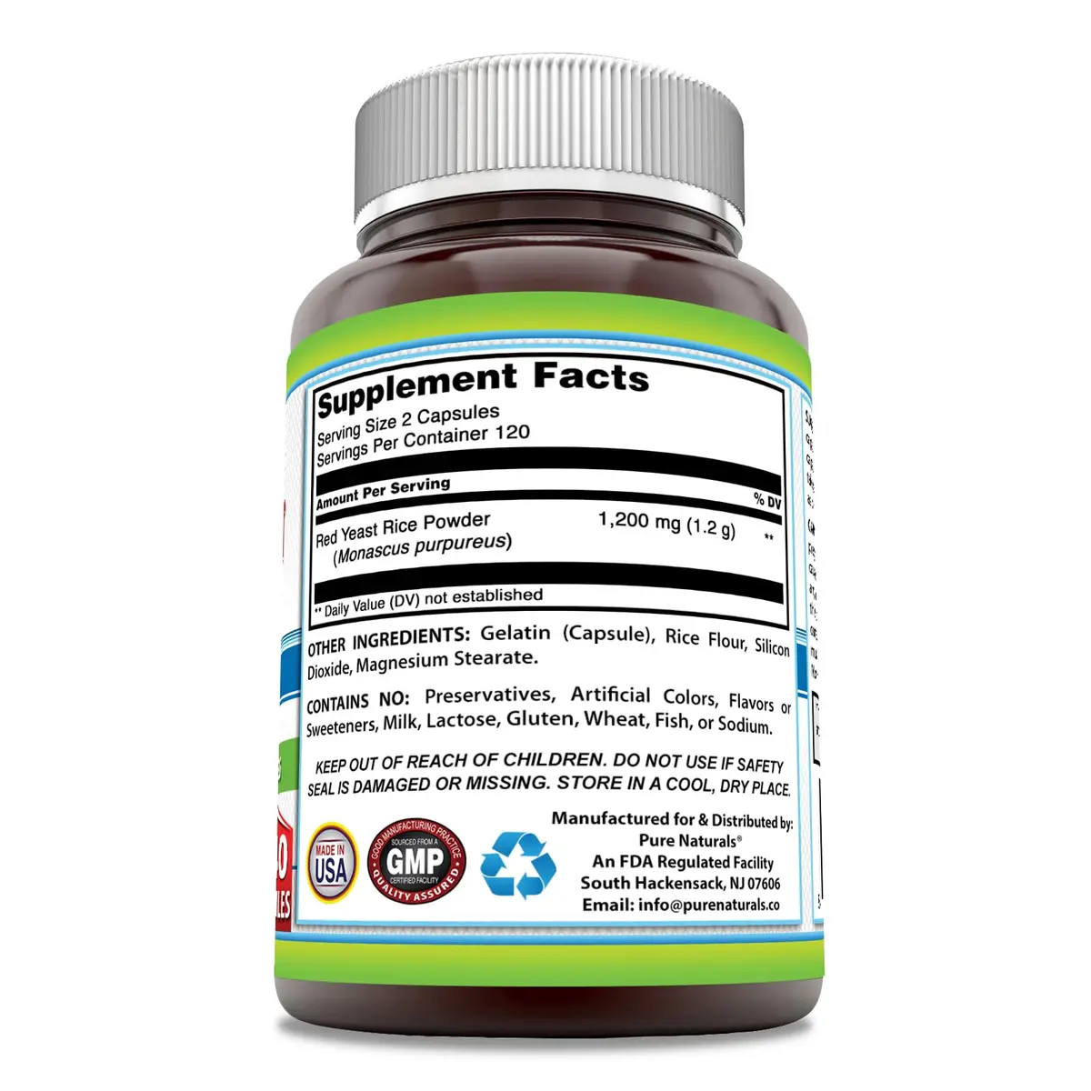 Pure Naturals Red Yeast Rice 1200 Mg | Supports Cardiovascular & Circulation | Made in USA - view 2