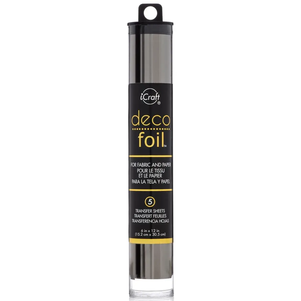 iCraft Deco Foil Transfer Sheets Pewter 6" x 12" | 5 Sheets, Acid-Free, Washable - main product image