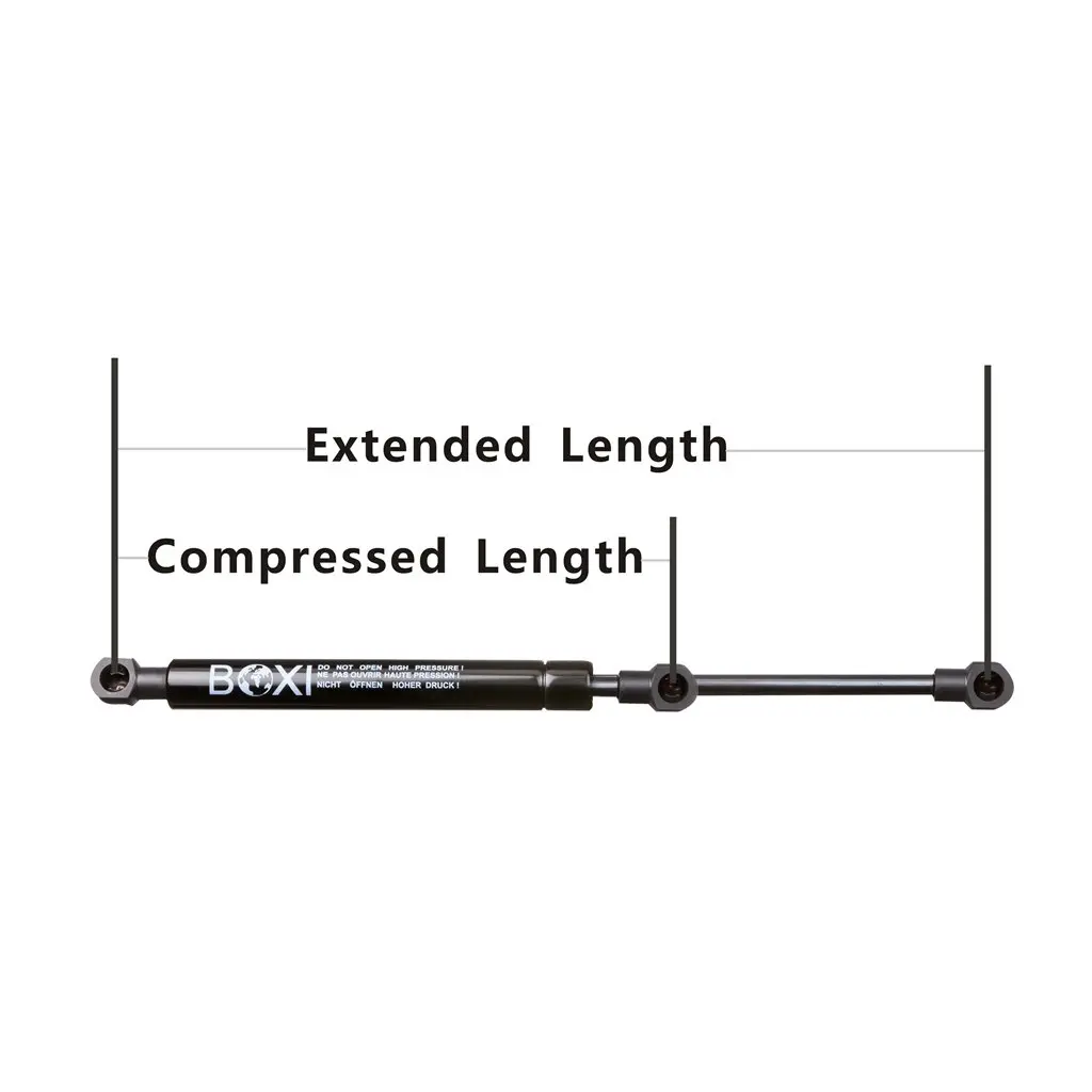 BOXI 2pcs Universal Lift Supports 10in Extended, 6.75in Compressed | 51 Lbs Force, Metal, Black - view 8