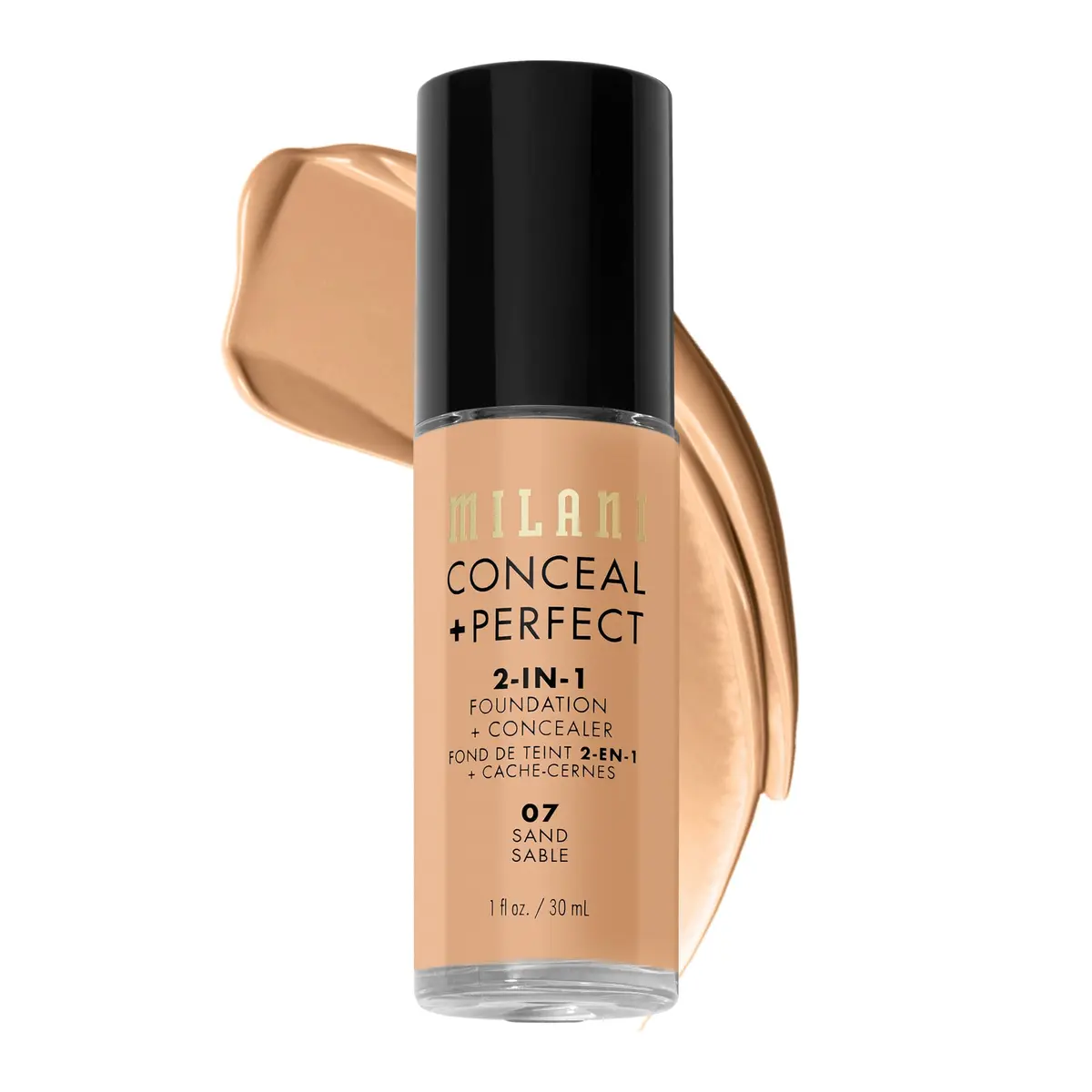 Milani Conceal + Perfect 2-in-1 Foundation Concealer Sand 1 Fl Oz (30ml) | Lightweight Full Coverage - main product image