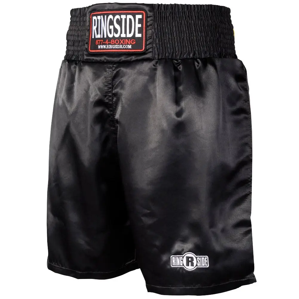 Ringside Pro-Style Boxing Trunks, Black, Youth Medium | Satin Shorts for Boxing & MMA - view 3