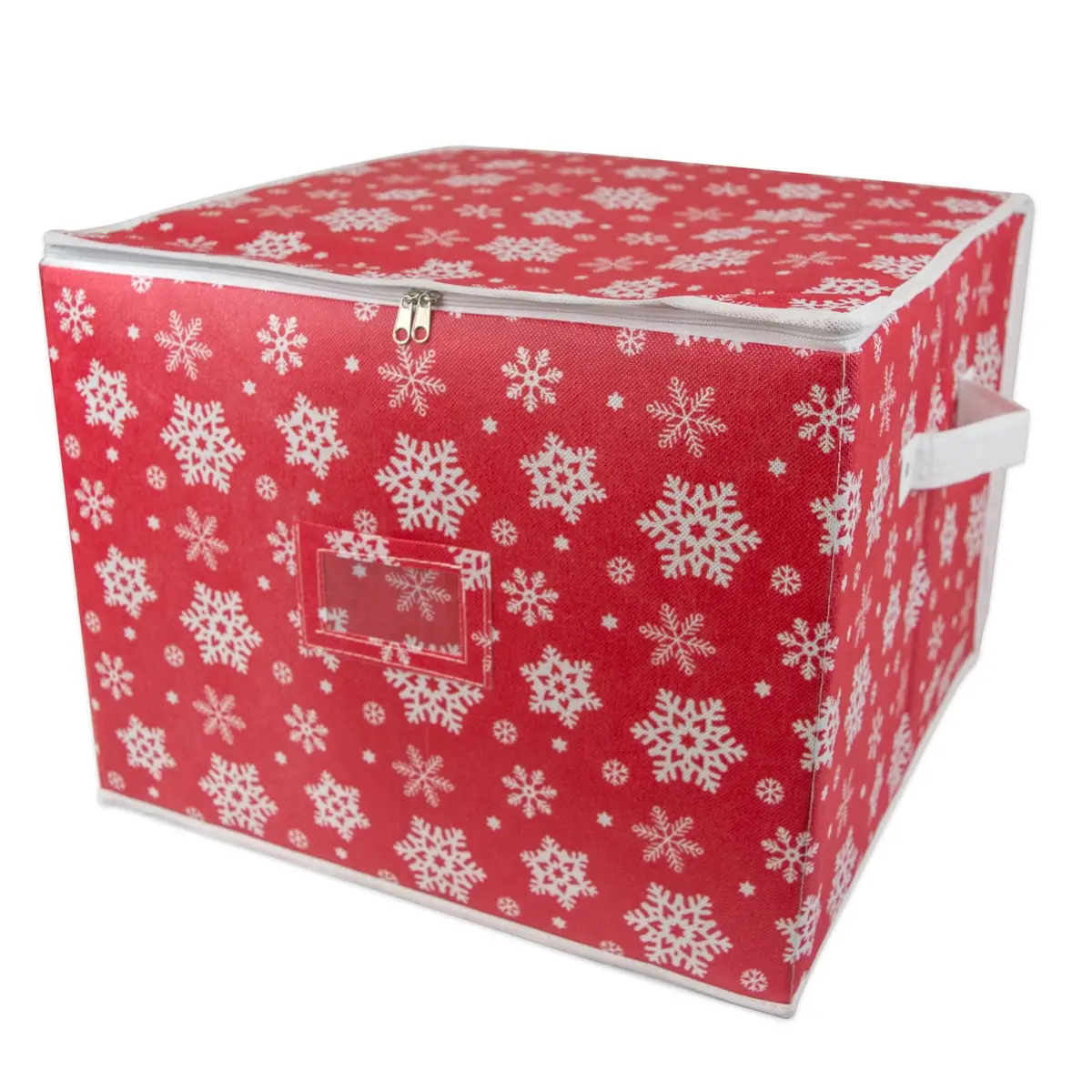 DII Christmas Ornament Storage Box with Dividers 16x16x13" Holds 75 Ornaments - main product image