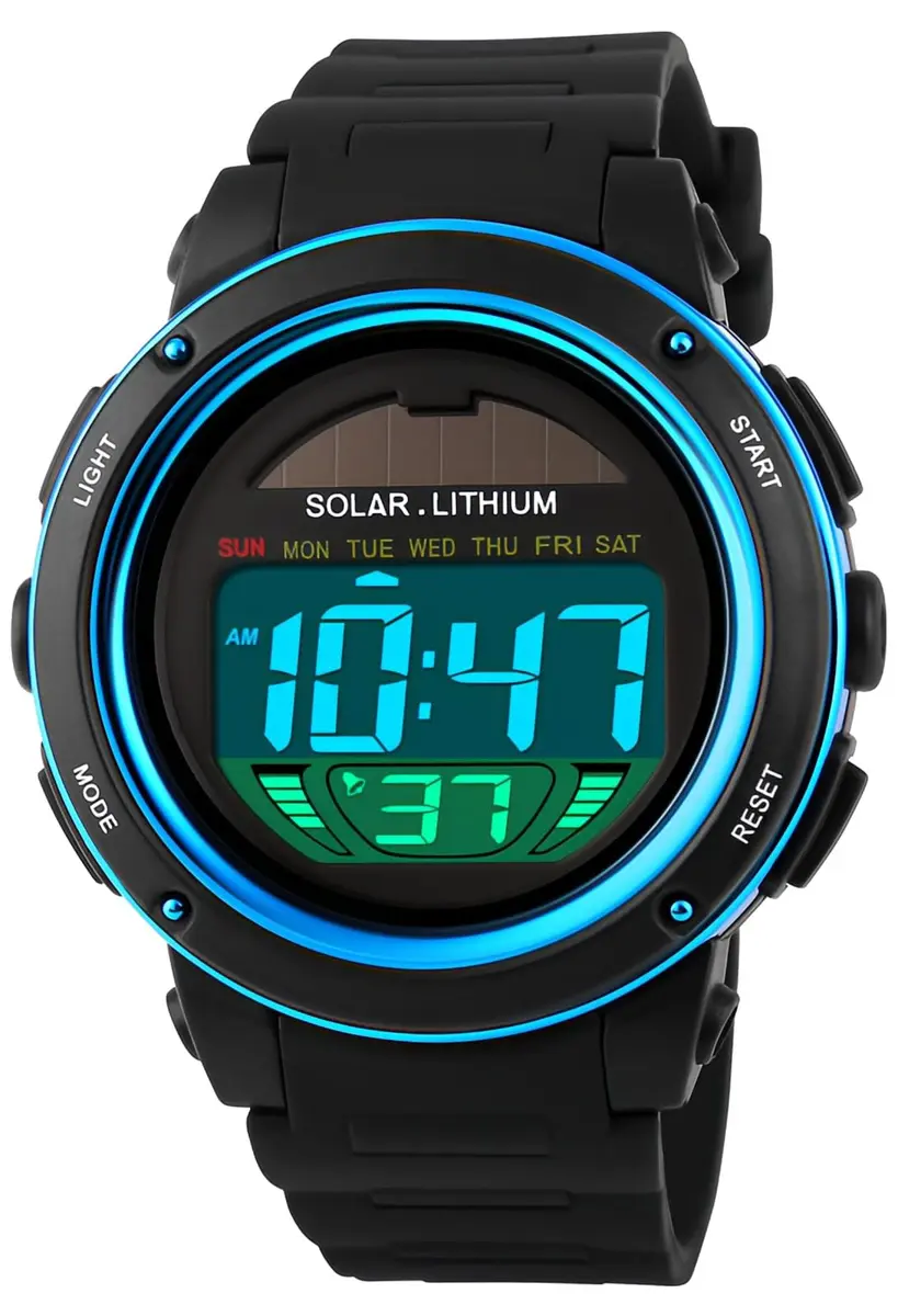 MASTOP Solar Watch Black LED Digital Military Waterproof Sports Watch 40mm (1.57in) - main product image