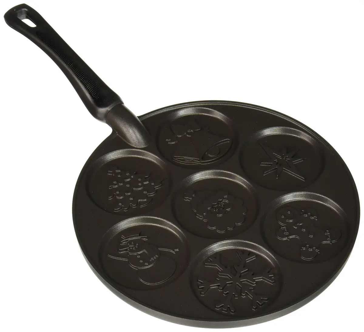 Nordic Ware Holiday Pancake Pan, Black 0.6 cup | Festive Christmas Shapes for Pancake Fun - main product image