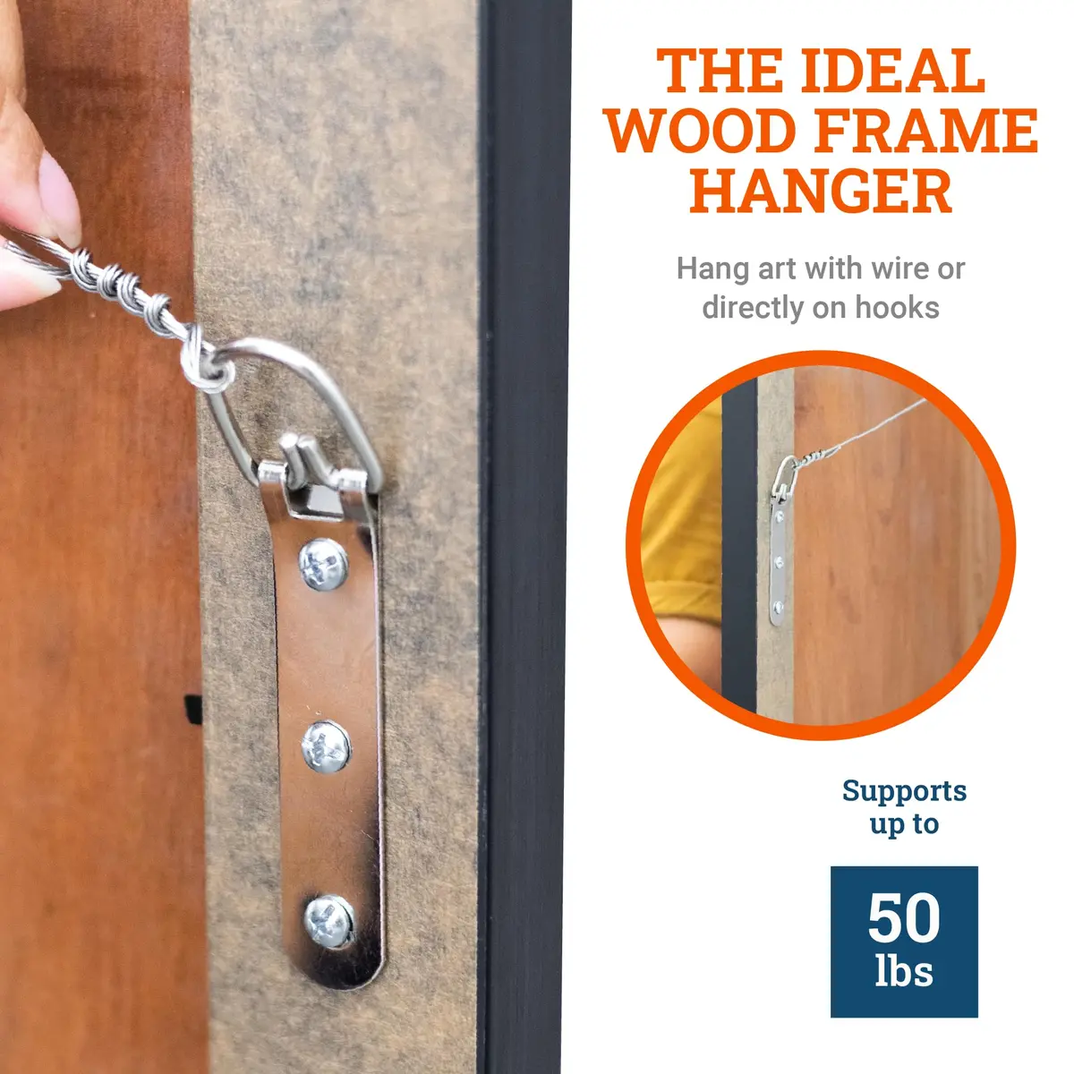 Picture Hang Solutions 3-Hole D-Ring Heavy Duty Picture Hangers 30 Pack | Supports up to 50 lb - view 5