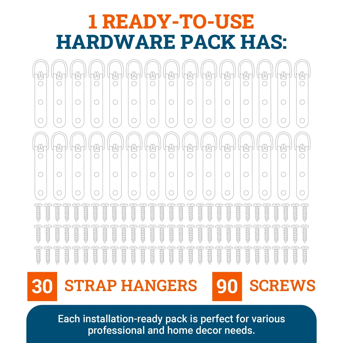 Picture Hang Solutions 3-Hole D-Ring Heavy Duty Picture Hangers 30 Pack | Supports up to 50 lb - view 2