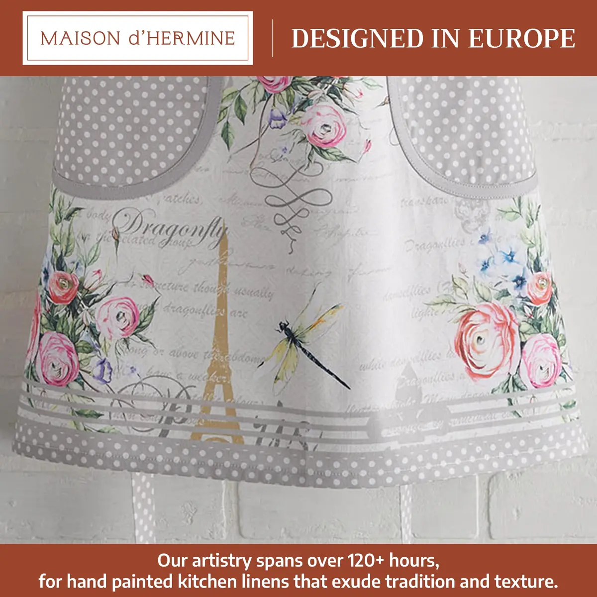 Maison d' Hermine Aprons for women with Pocket 100% Cotton | Stylish European Design, Full Coverage - view 2