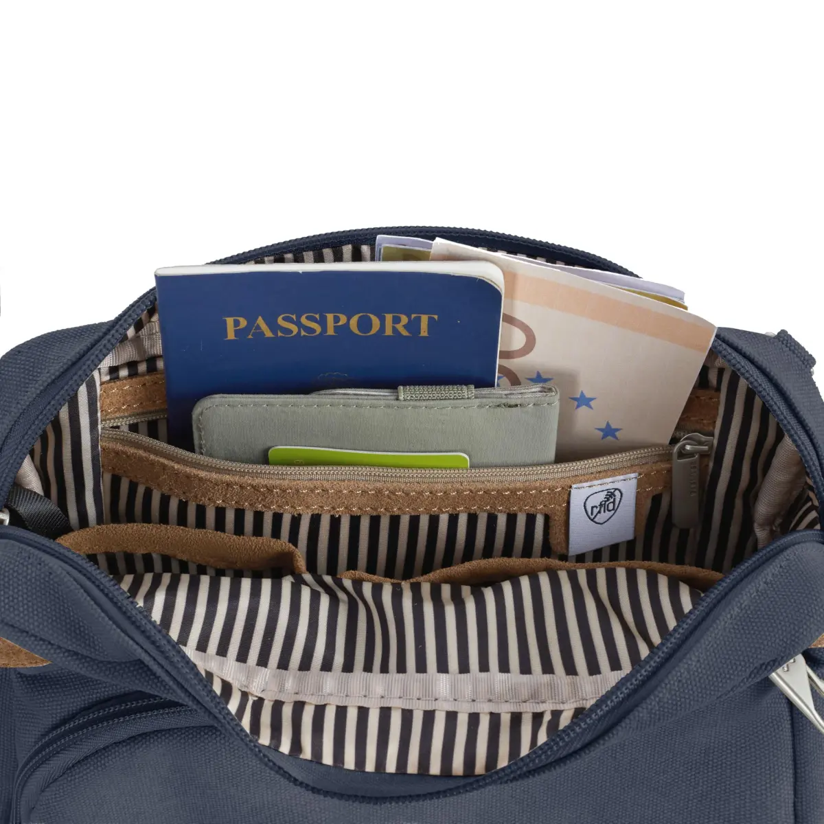 Travelon Anti-Theft Heritage Crossbody Bag Blue 24cm (9.5"W x 8"H x 2.5"D) | Secure & Stylish Travel Companion - view 2