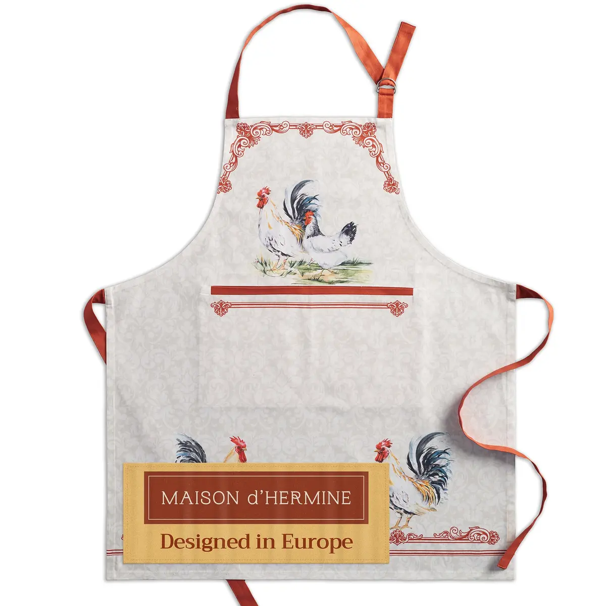 Maison d' Hermine Aprons for women with Pocket 100% Cotton | Stylish European Motifs (70-120 chars) - main product image