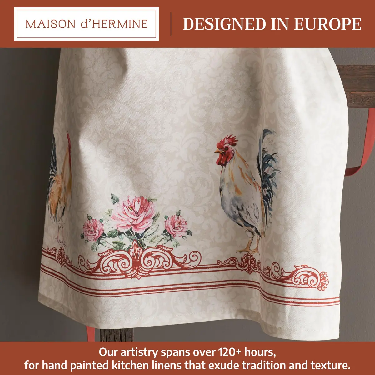 Maison d' Hermine Aprons for women with Pocket 100% Cotton | Stylish European Motifs (70-120 chars) - view 2