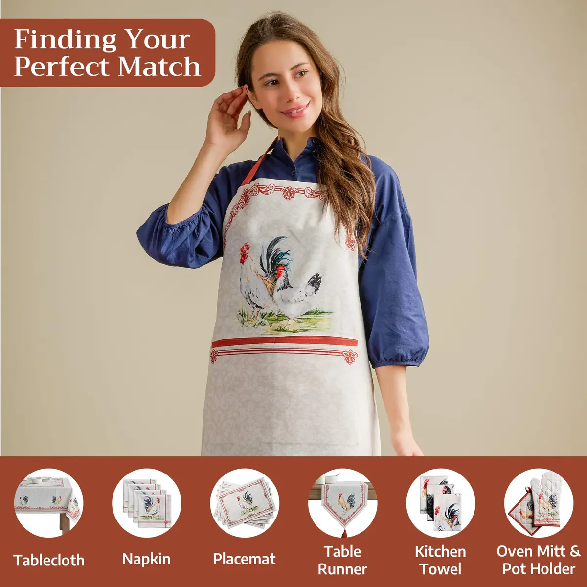 Maison d' Hermine Aprons for women with Pocket 100% Cotton | Stylish European Motifs (70-120 chars) - view 4