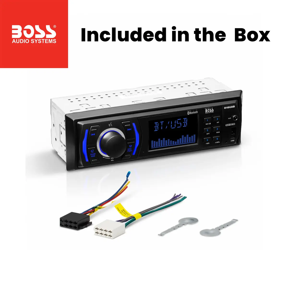 BOSS Audio Systems 616UAB Single DIN Bluetooth Car Stereo, No DVD, USB | 50W x 4 Max Power, Hands-Free Calls - view 6