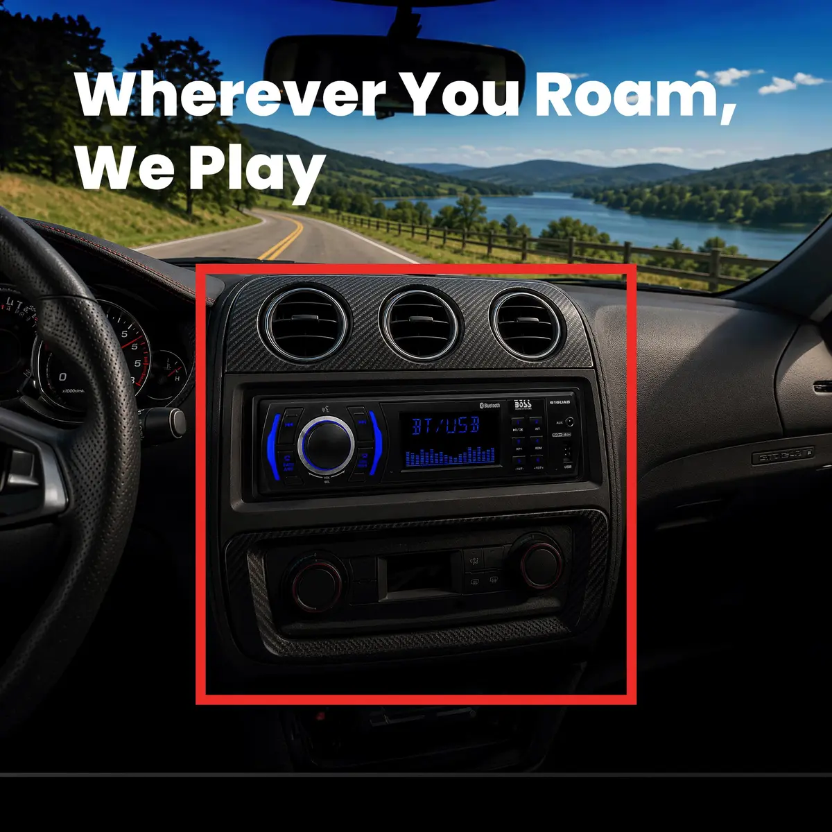 BOSS Audio Systems 616UAB Single DIN Bluetooth Car Stereo, No DVD, USB | 50W x 4 Max Power, Hands-Free Calls - view 4