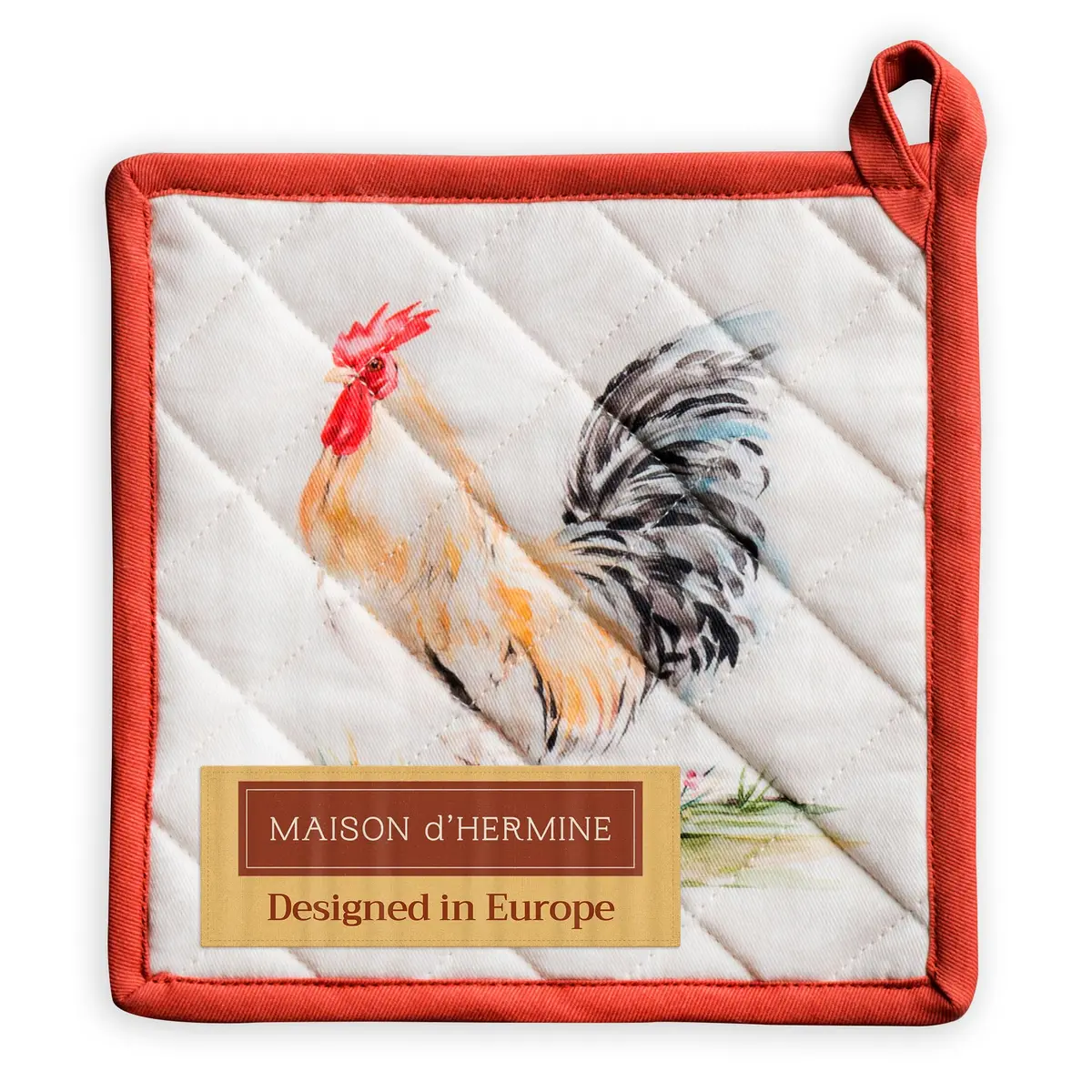 Maison d' Hermine Pot Holders 8" x 8" | 100% Quilted Cotton, European Design, Made in India - main product image