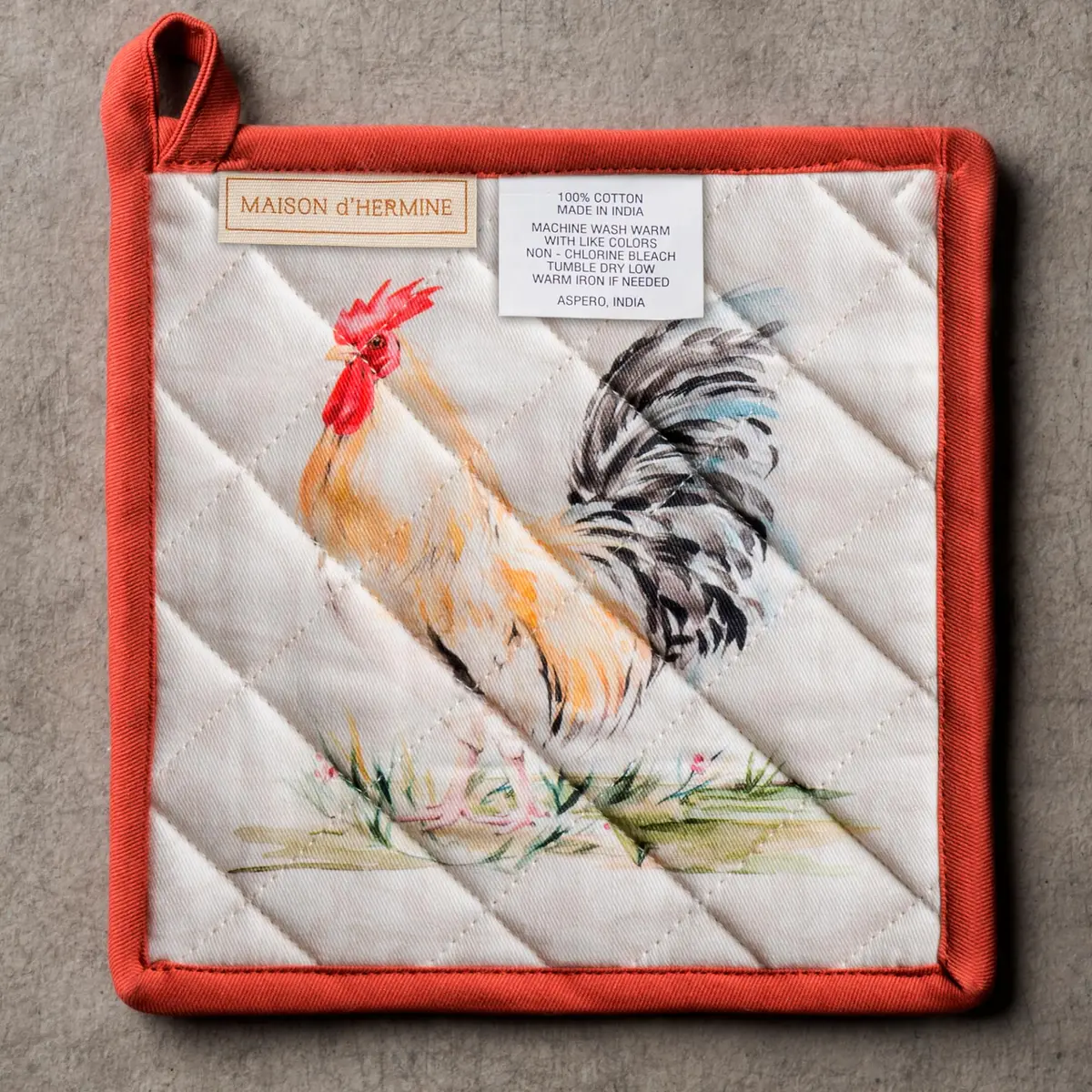 Maison d' Hermine Pot Holders 8" x 8" | 100% Quilted Cotton, European Design, Made in India - view 8