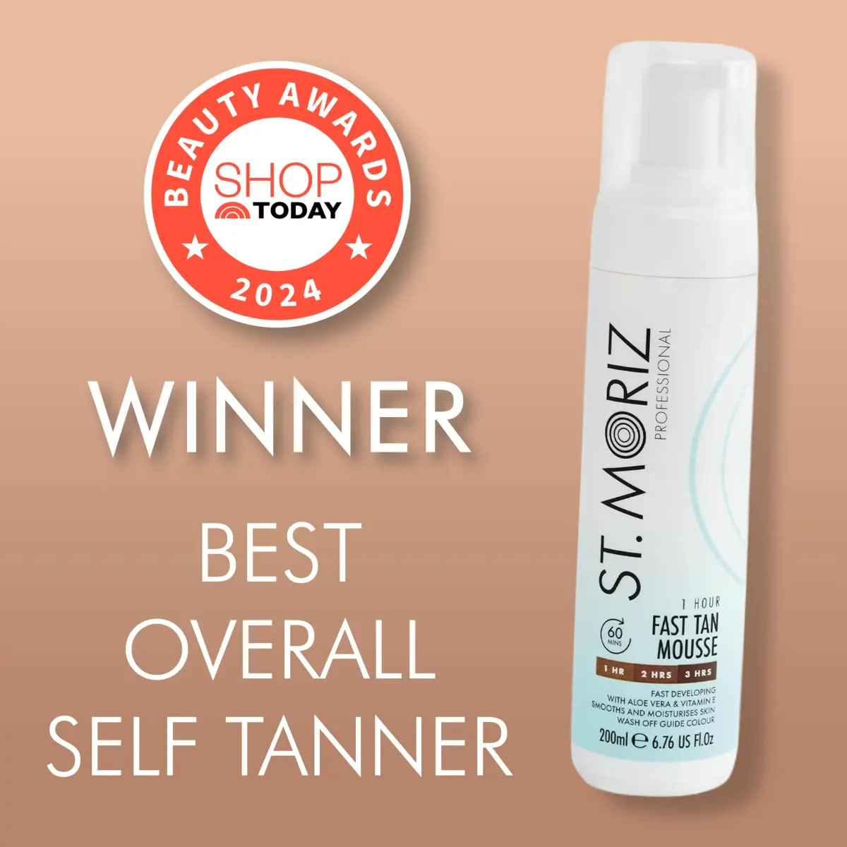 ST. MORIZ Professional 1 Hour Fast Self Tanner Mousse, Light to Dark, 200ml (6.76 fl oz) | Vegan & Dermatologically Tested - main product image