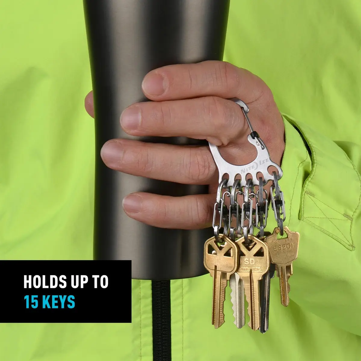 Nite Ize Carabiner Keychain with 5 Stainless Steel Locking S-Biners | Secure & Durable (70-120 chars) - view 6