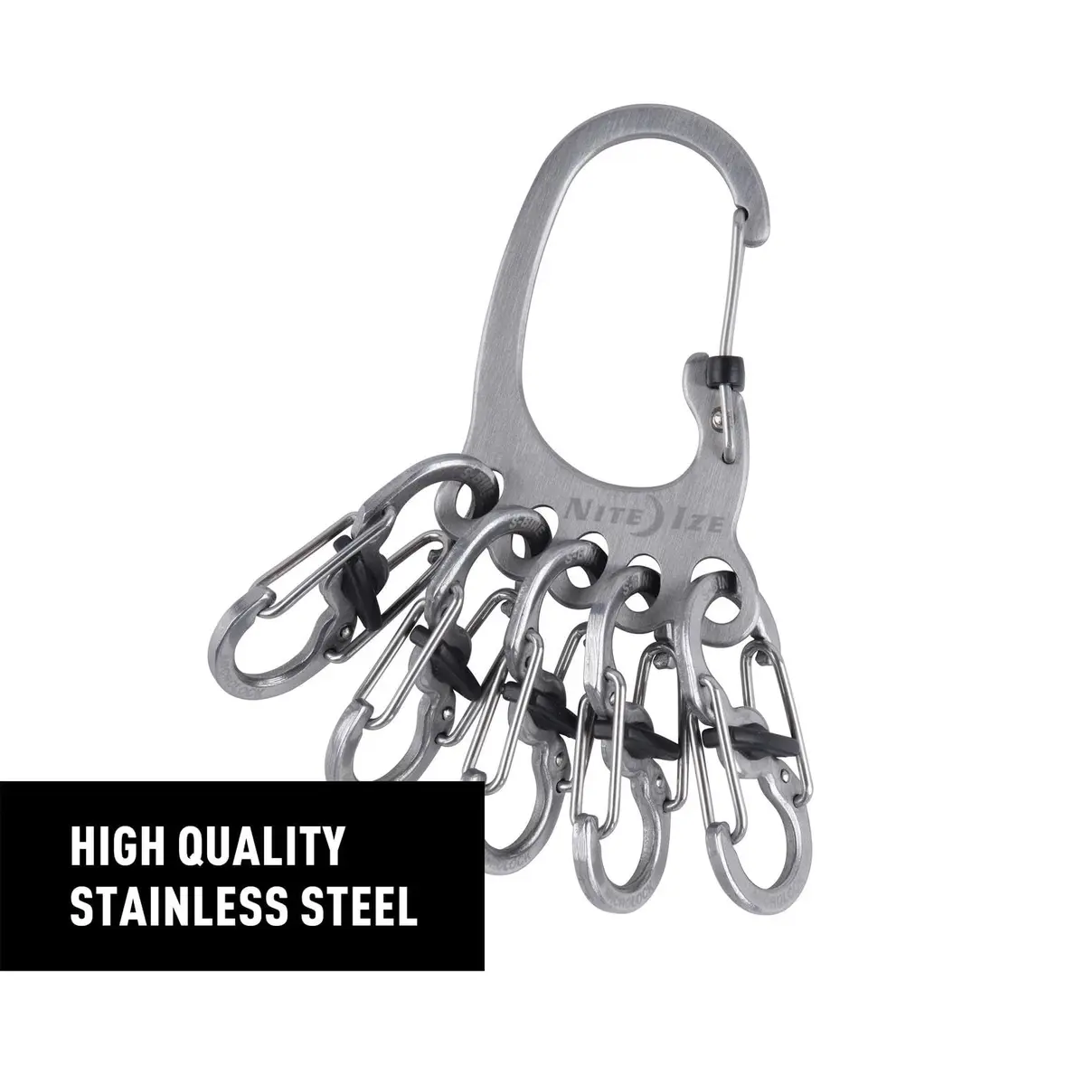 Nite Ize Carabiner Keychain with 5 Stainless Steel Locking S-Biners | Secure & Durable (70-120 chars) - view 3