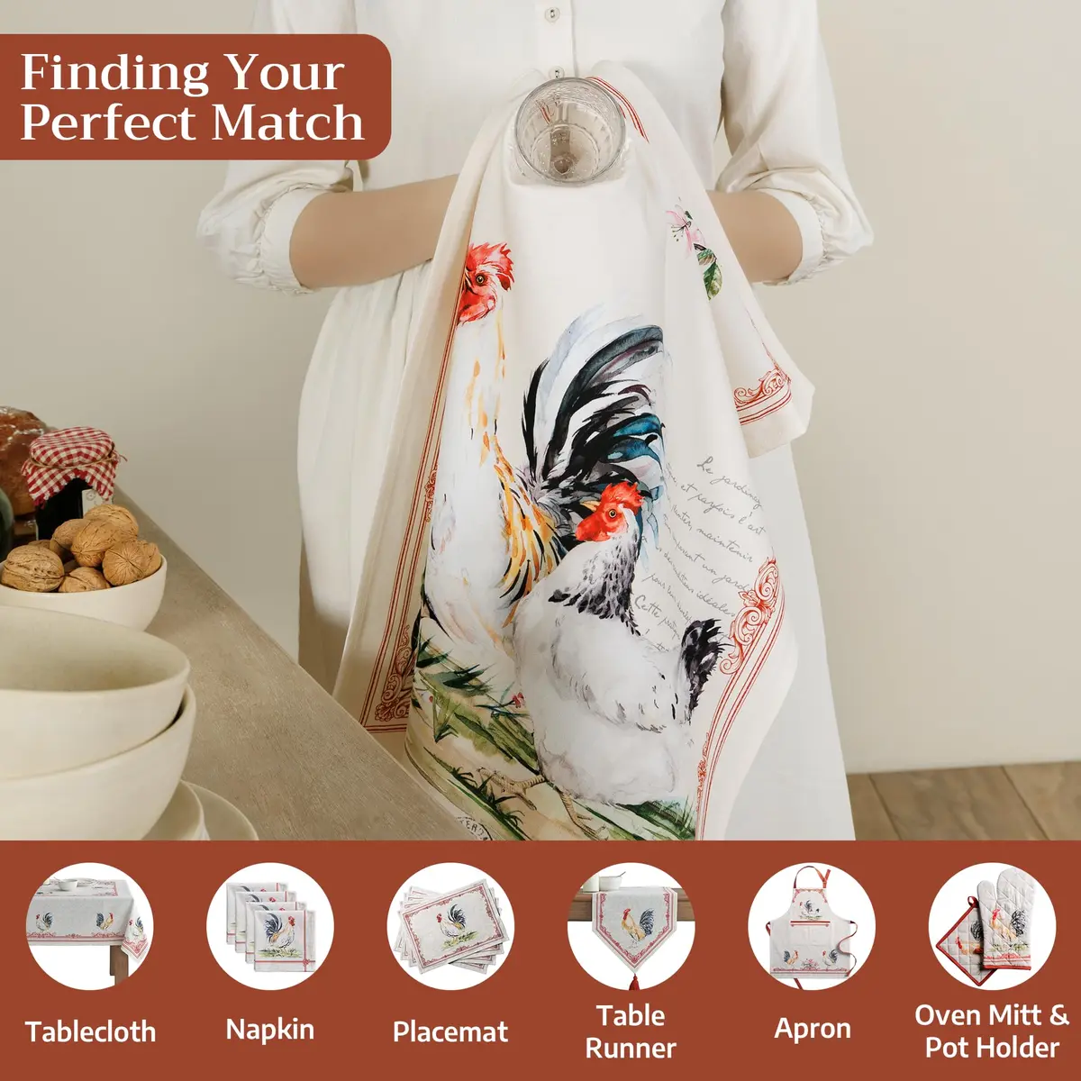 Maison d' Hermine Kitchen Towels Set of 2 | 100% Cotton, 27.50" x 20" | Stylish & Reusable - view 6
