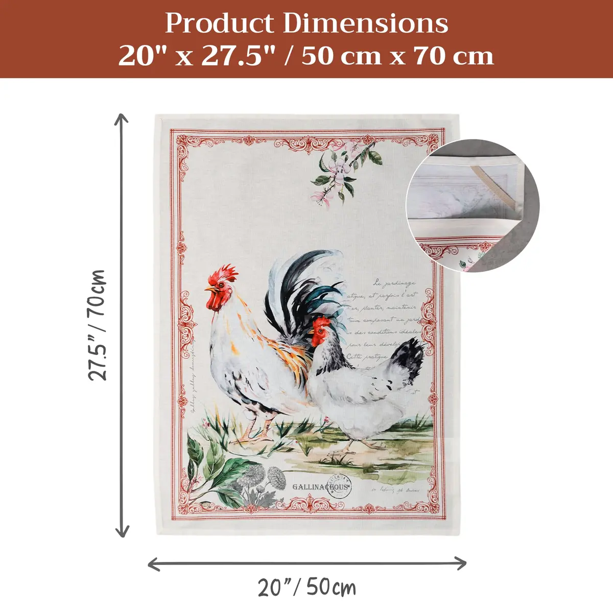 Maison d' Hermine Kitchen Towels Set of 2 | 100% Cotton, 27.50" x 20" | Stylish & Reusable - view 9