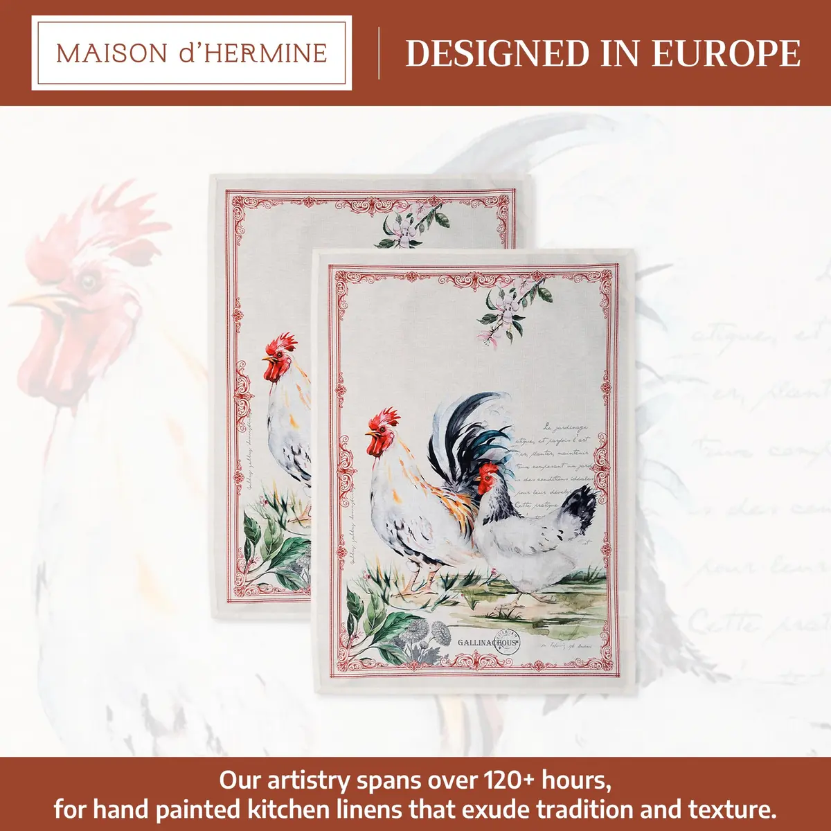 Maison d' Hermine Kitchen Towels Set of 2 | 100% Cotton, 27.50" x 20" | Stylish & Reusable - view 3