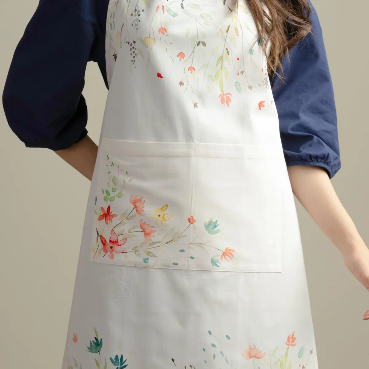 Maison d' Hermine Aprons for women with Pocket 100% Cotton | Stylish European Motifs, Full Coverage - view 8