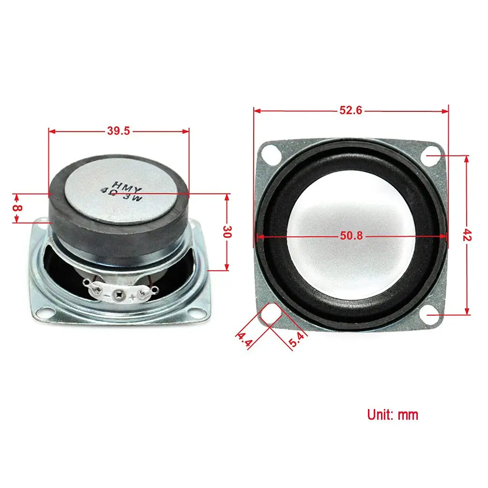 Gikfun 2 Inch 4 Ohm 3W Full Range Stereo Speakers (Pack of 2) | Compact DIY Audio Components - view 3