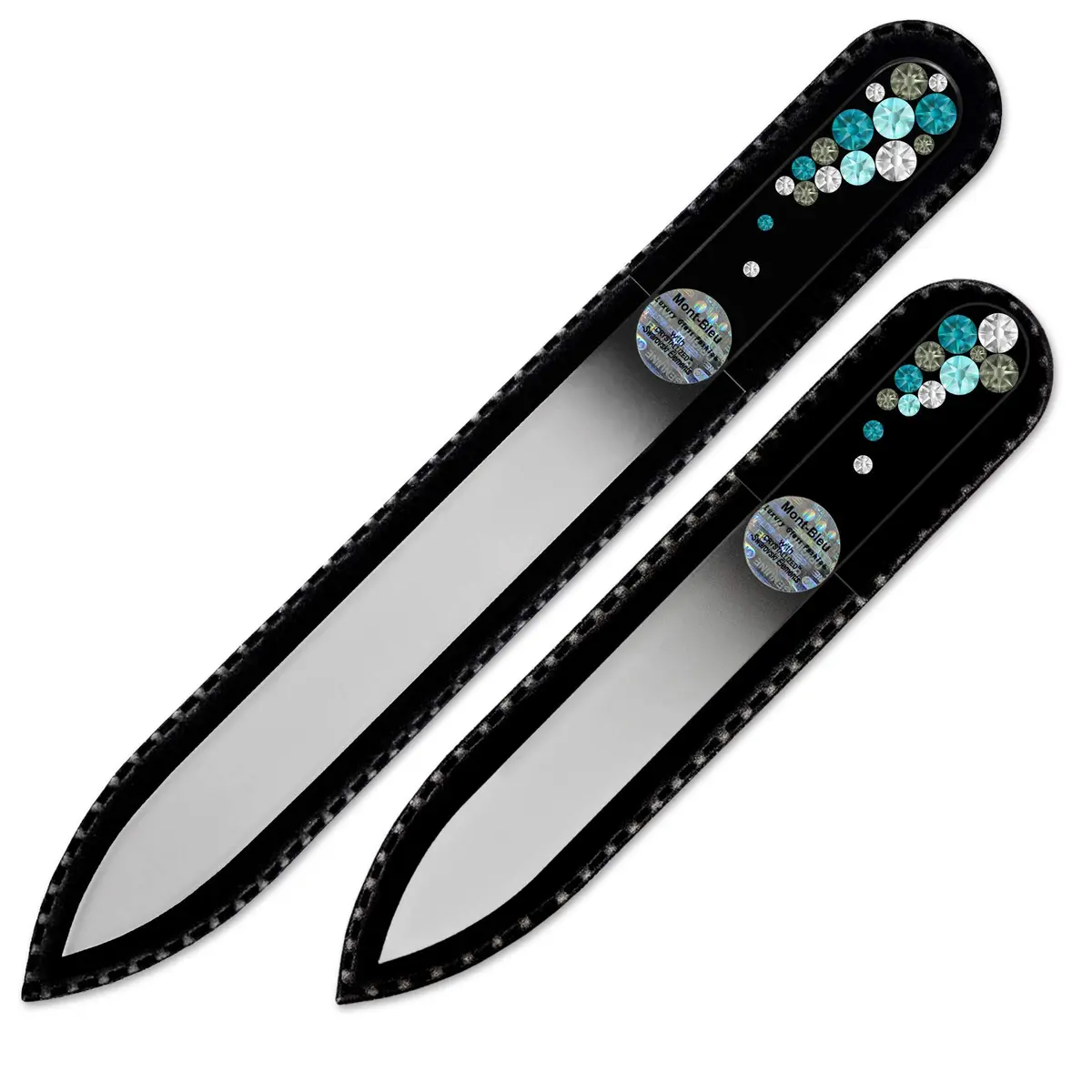 Mont Bleu Set of 2 Crystal Nail Files with Crystals | Genuine Czech Tempered Glass for Natural Nails - main product image