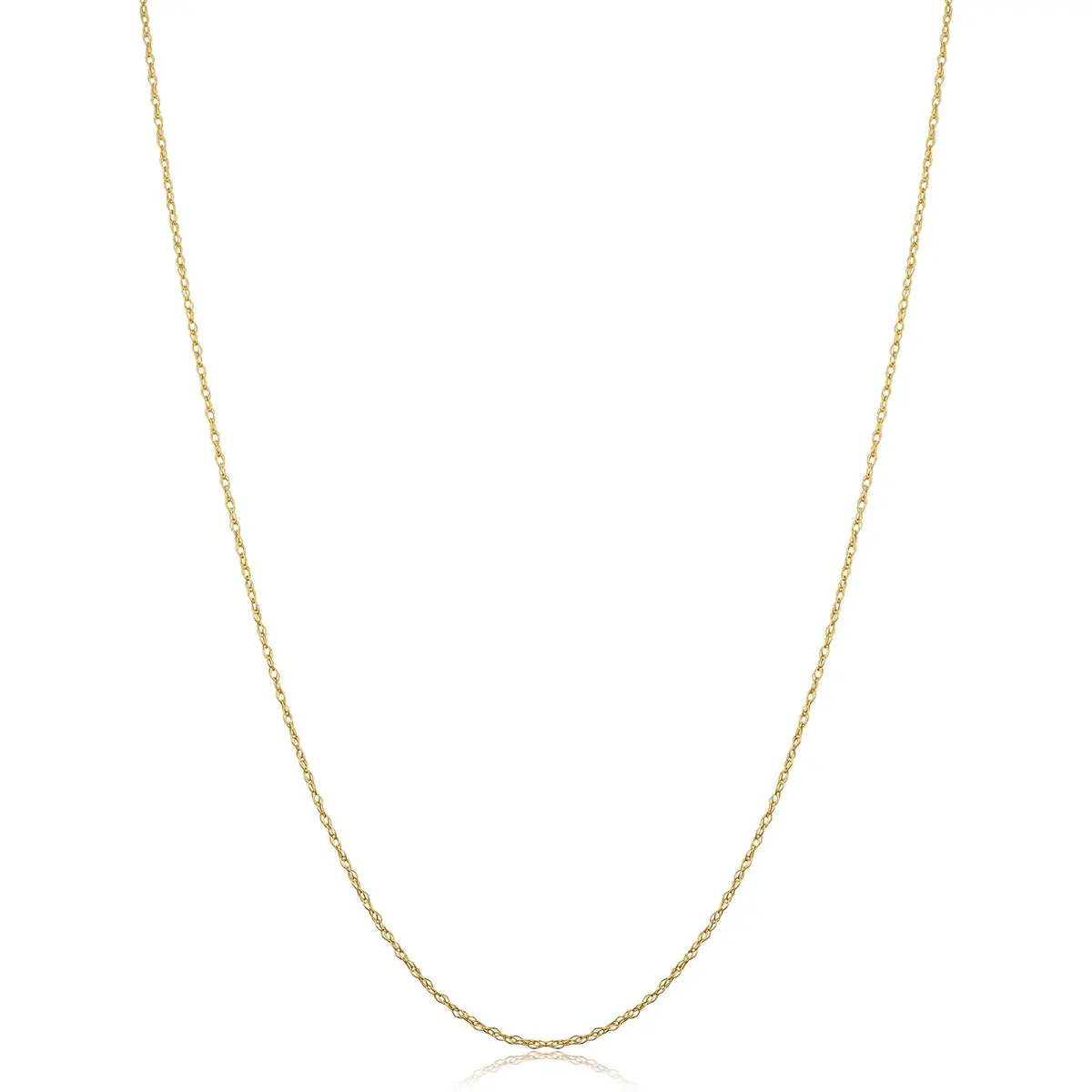 Kooljewelry Solid 10K Yellow Gold Rope Chain Necklace 0.7 mm (0.0275 in) | Polished Finish - main product image