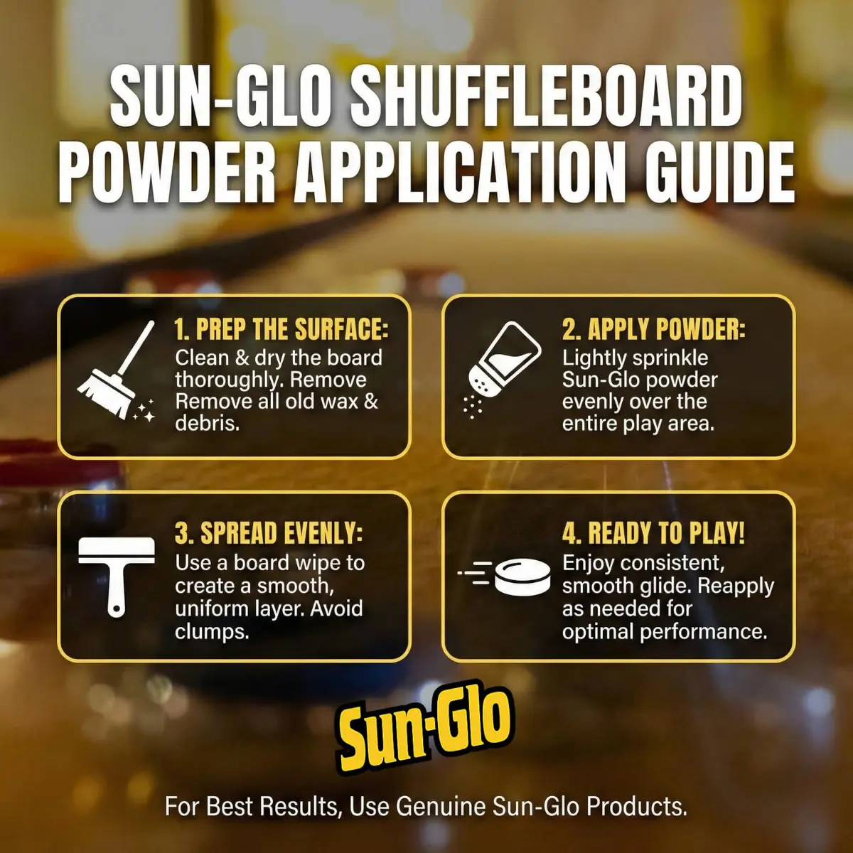 Sun-Glo Shuffleboard Maintenance Bundle: Speed 6 Medium Speed Powder Wax (16 oz) & Silicone Spray (12 oz) | Complete Care Kit for Small Tables - view 3