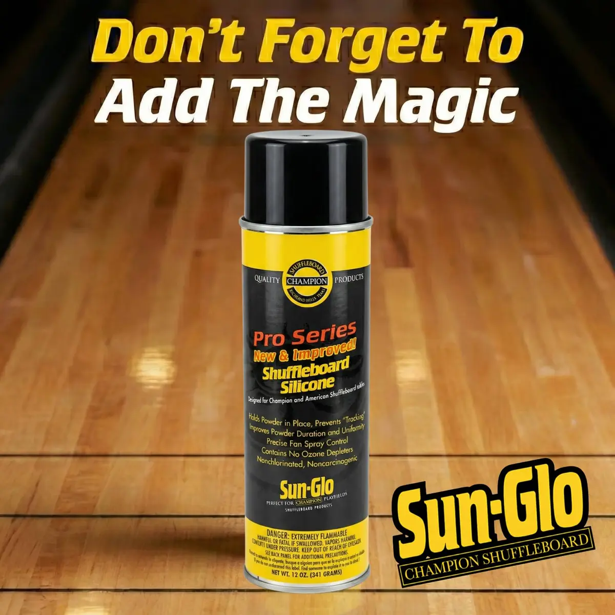Sun-Glo Shuffleboard Maintenance Bundle: Speed 6 Medium Speed Powder Wax (16 oz) & Silicone Spray (12 oz) | Complete Care Kit for Small Tables - view 4