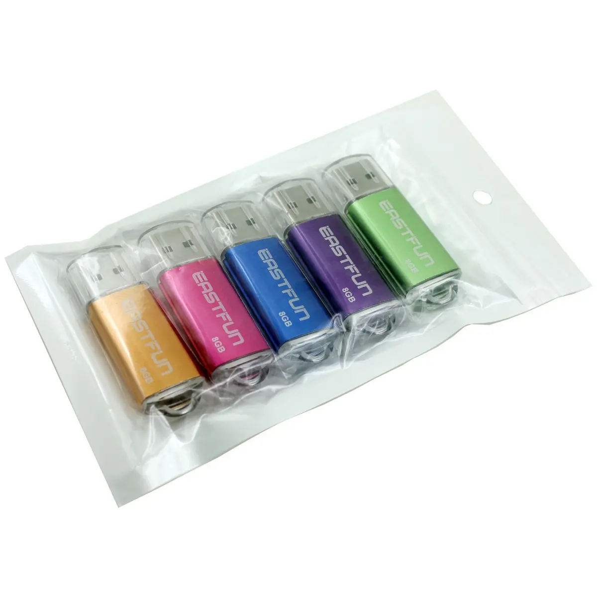 EASTFUN 5Pcs 8GB USB Flash Drive | USB 2.0 Memory Stick with Metal Casing (5 Pack, 8GB Each) - view 2