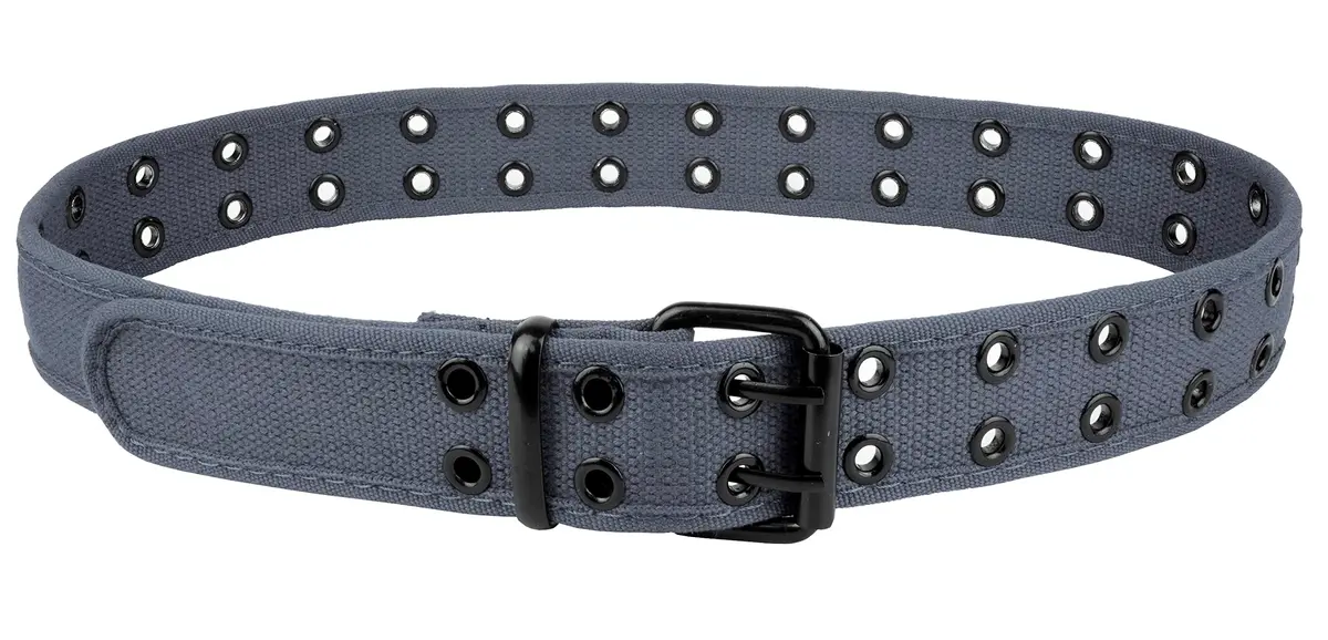 Gelante Canvas Web Belt with Double Grommet Holes, Grey, Large (38-40 inches) | Casual & Work Wear - view 2