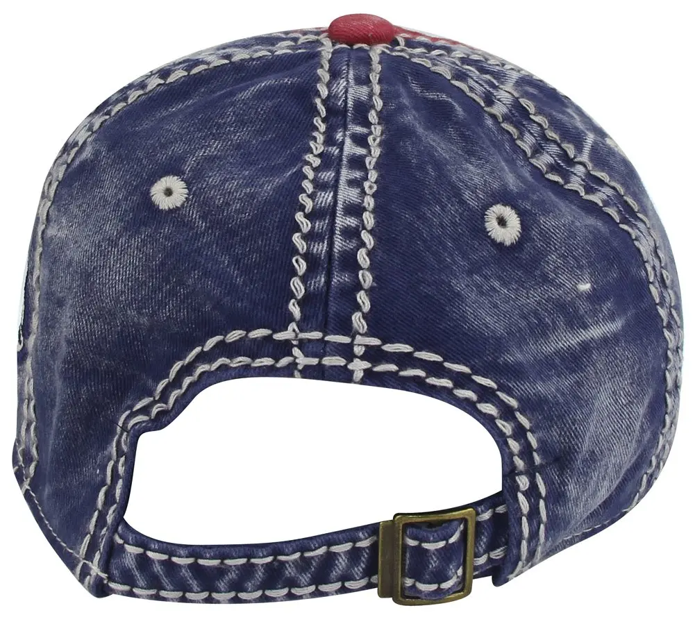 MINAKOLIFE Rock Shark Kingston 1969 Jamaica Distressed Vintage Trucker Baseball Cap Hat (Red)(Blue Shark) | Casual Sun Hat for Men & Women - view 4