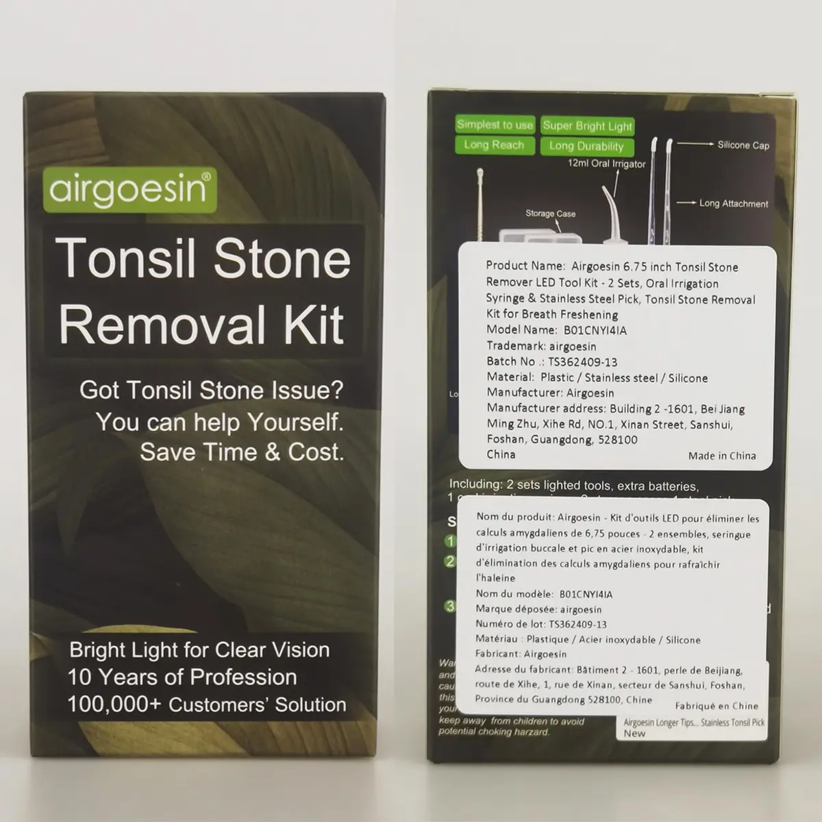 Airgoesin Tonsil Stone Remover LED Tool Kit 2 Sets | Painless Removal for Fresher Breath - view 8