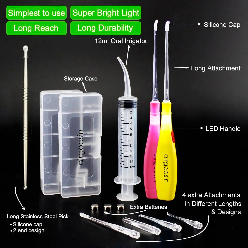 Airgoesin Tonsil Stone Remover LED Tool Kit 2 Sets | Painless Removal for Fresher Breath - view 2
