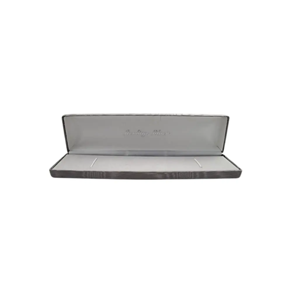 Isaac Kieran Grey Velvet Bracelet Gift Box Travel Storage 8x2 Inches | Elegant Jewelry Organizer for Women - main product image