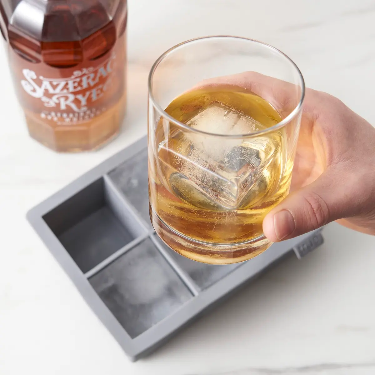 TRUE Large Silicone Ice Cube Tray for 2 Inch Cubes | Easy Release, Perfect for Whiskey & Cocktails - view 5